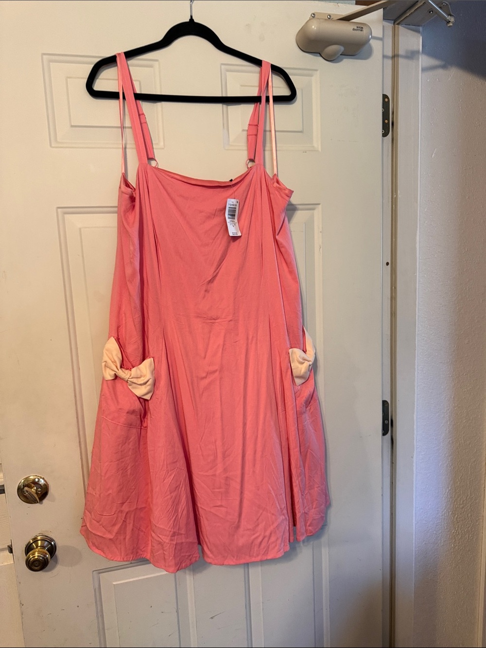Retro vintage chic Torrid Pink Sundress with Bow Pocket Details
